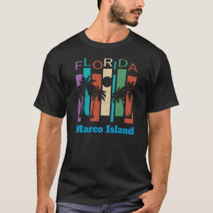 Retro Marco Island Florida Palm Tree Souvenir T-Shirt
