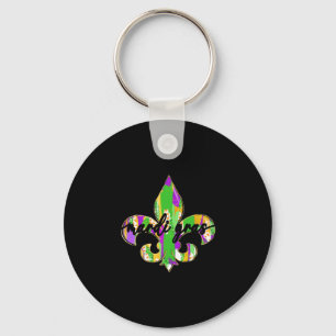 Retro Mardi Gras 2025 Louisiana New Orleans Women Keychain