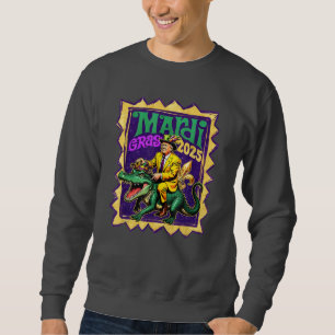 Retro Mardi Gras Funny Trump Mardi Gras 2025 Sweatshirt