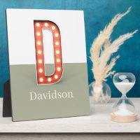 Retro Marquee Letter D Personalized