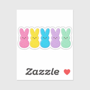 Retro Marshmallow Bunny Peeps Colorful Easter 