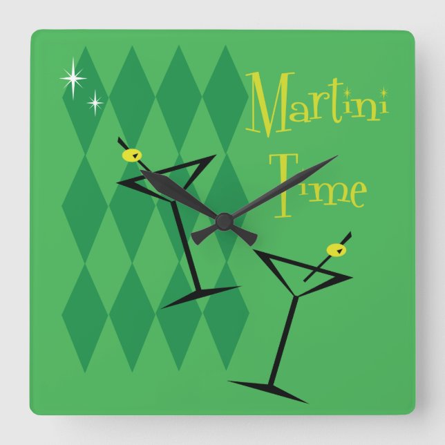 Retro Martini Wall Clock (Front)