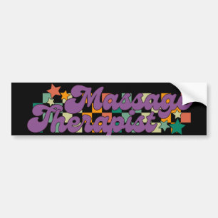 Retro Massage Therapist Bumper Sticker