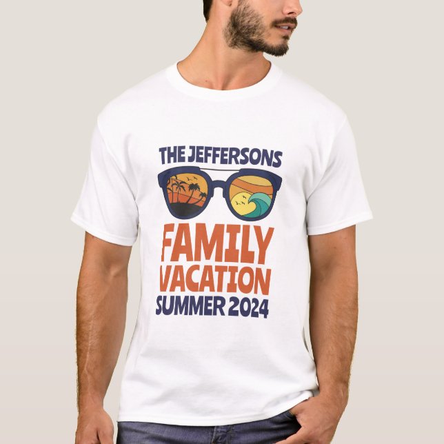 Retro Matching Family Trip Beach Vacation T-Shirt (Front)