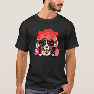 Retro Matching Valentine Day Heart Dog Lover T-Shirt