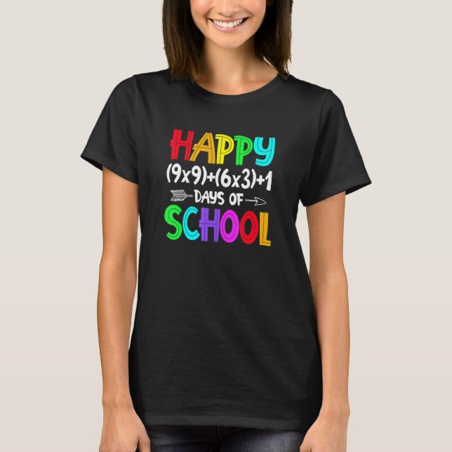 Retro Math Formula 100 Days Of School Shirt Math T (Front)
