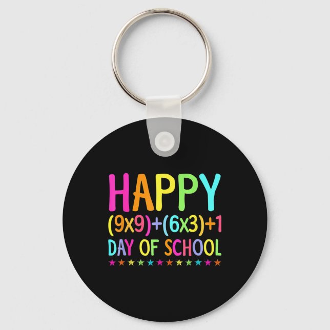 Retro Math Formula 100 Days Of School  Teacher Boy Keychain (Front)