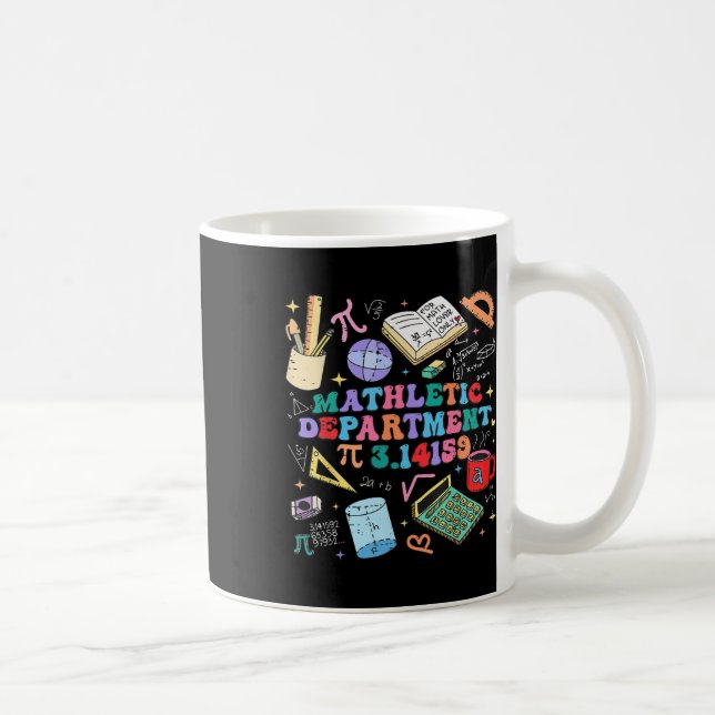 Retro Mathletic Department Pi Day 3.14 Funny Math  Coffee Mug (Right)