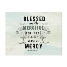 Retro Matthew 5:7 Bible Verse Postcard