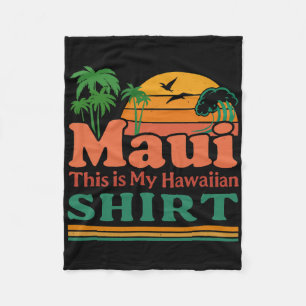 Retro Maui Hawaii Surf Beach Surfing 70s This Is M Fleece Blanket