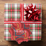 Retro Maximalist Geometric Red Christmas Photo Ornament Card<br><div class="desc">This retro,  maximalist,  kitsch,  and modern "Merry Christmas" Christmas holiday photo paper ornament card features a red background with geometric patterns. The reverse side features your photo. Personalize it for your needs. You can find matching products at my store.</div>