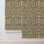Retro Maze: Art Deco Geometric Pattern Wallpaper<br><div class="desc">Transform your space with this bold Art Deco-inspired geometric design. Featuring an intricate maze-like pattern in classic black and cream, this artwork captures the essence of 1920s glamour and modernist aesthetics. Perfect for vintage enthusiasts, interior designers, and anyone looking to add a touch of retro sophistication to their home or...</div>