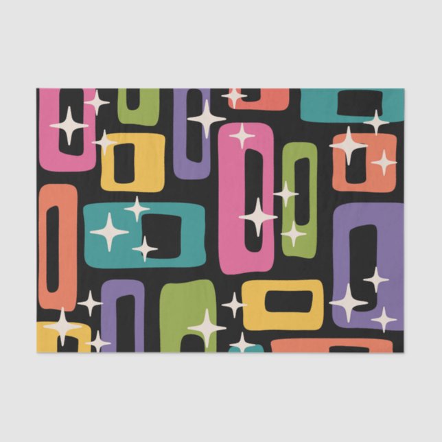 Retro MCM Abstract Atomic Age Pattern Tissue Paper (Front)