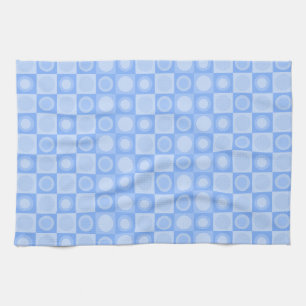 Retro MCM Geometric Pattern Baby Blue Kitchen Towel