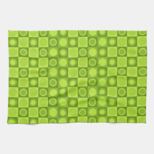 Retro MCM Geometric Pattern Chartreuse Kitchen Towel