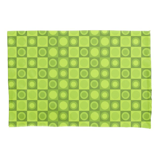 Retro MCM Geometric Pattern Chartreuse Pillowcase (Front)