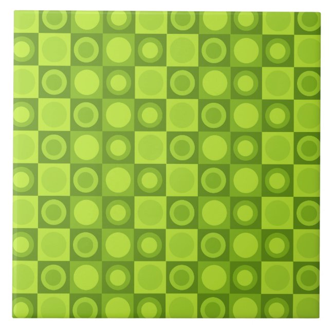 Retro MCM Geometric Pattern Chartreuse Tile (Front)