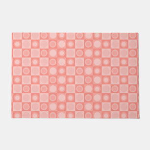 Retro MCM Geometric Pattern Salmon Pink Doormat