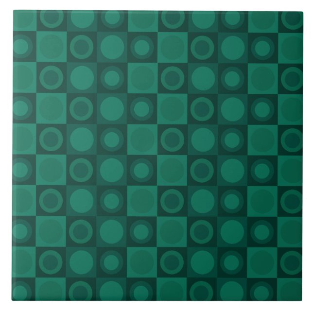Retro MCM Geometric Pattern Teal Tile (Front)