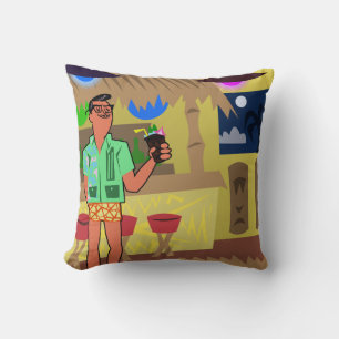 Retro MCM Tiki  Throw Pillow