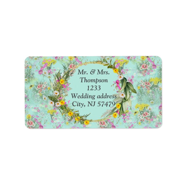 Retro Meadow Classic Flowers Label (Front)