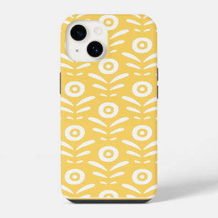 Retro Meadow Yellow Floral Pattern Personalized iPhone 14 Case