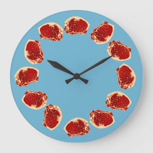 Retro Meat Large Clock