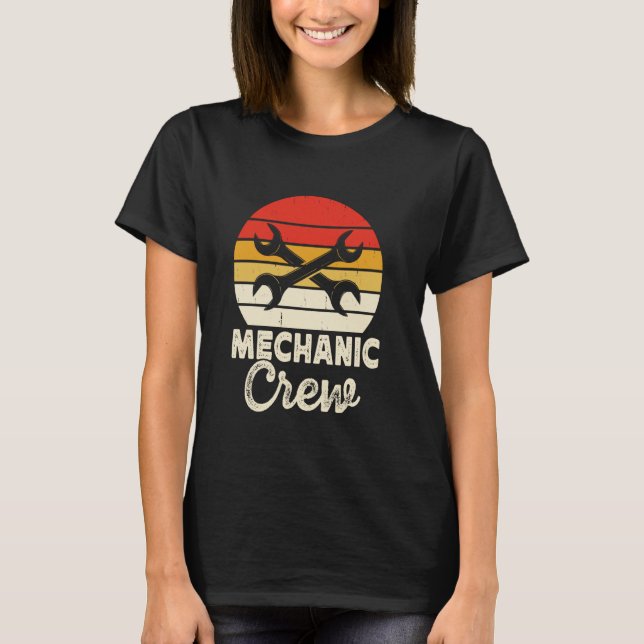 Retro Mechanic Crew Wrenches Graphic T-Shirt (Front)