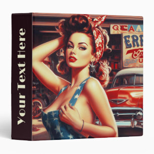 Retro Mechanic Girl Binder