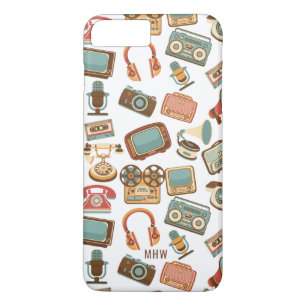 Retro Media Pattern custom monogram phone cases