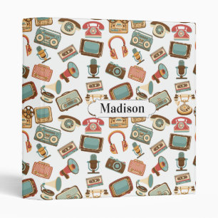 Retro Media Pattern custom name binders