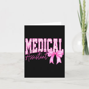 Retro Medical Istant Floral Pink Coquette Bow Moth Card