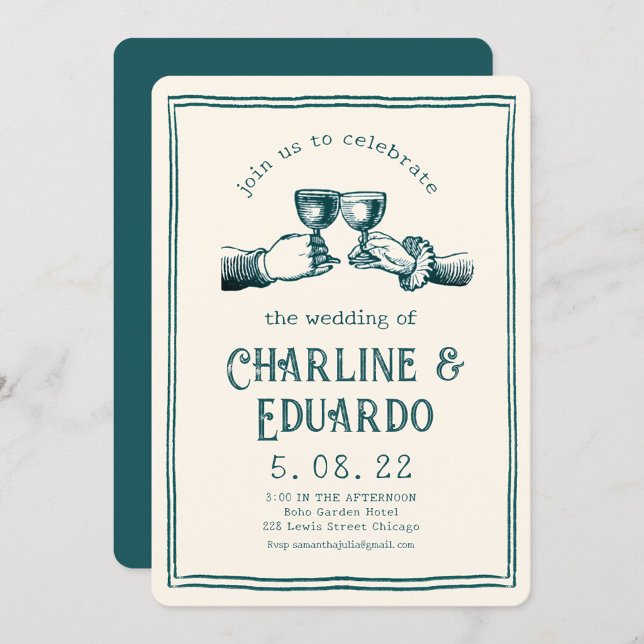 Retro  Medieval engraving Art Wedding  Invitation (Creator Uploaded)