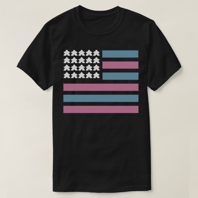 Retro Meeple Flag T-Shirt (Design Front)
