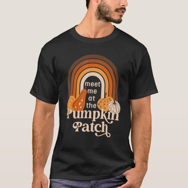 Retro Meet Me At The Pumpkin Patch Cute Pumpkin Th T-Shirt (Front)