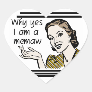 Retro Memaw T-shirts and Gifts Heart Sticker