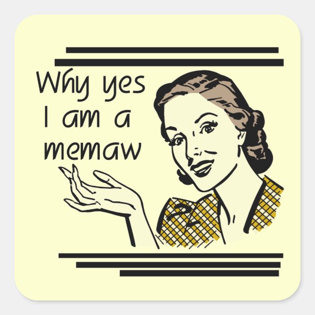 Retro Memaw T-shirts and Gifts Square Sticker (Front)