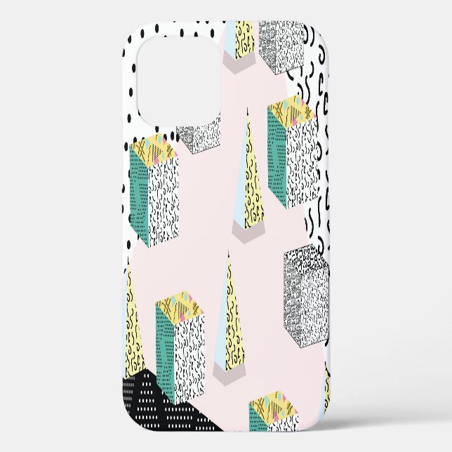 Retro Memphis: 80s-90s Hipster Pattern. Case-Mate iPhone Case (Back)