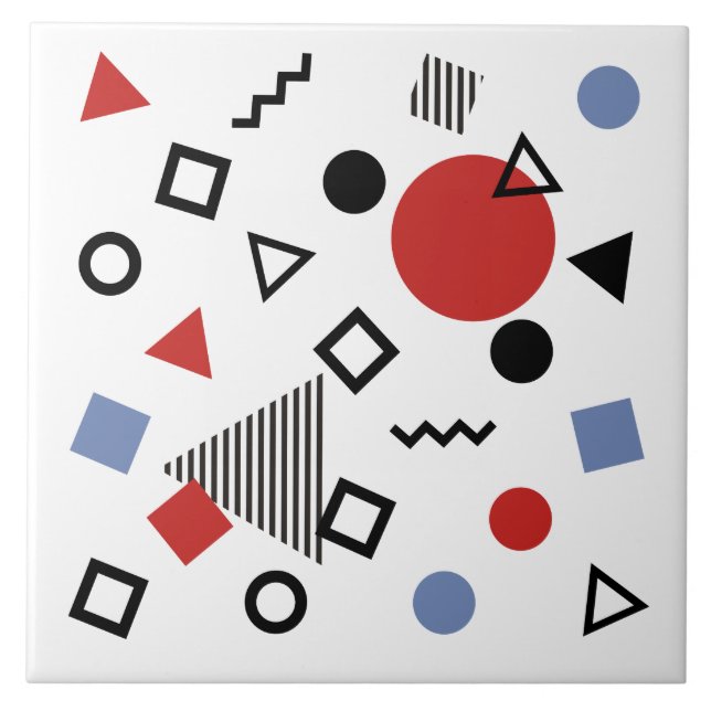 Retro Memphis Design Pattern Tile (Front)