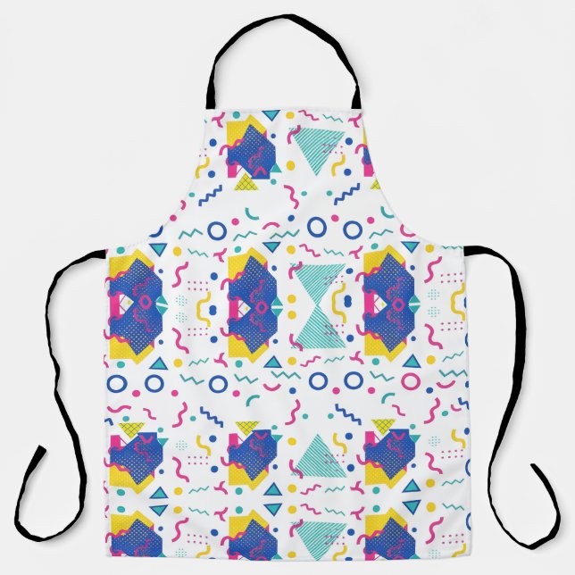 Retro Memphis Geometric Pattern Apron (Front)