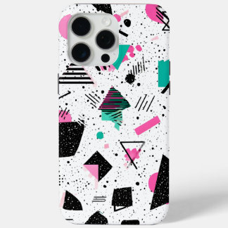Retro Memphis Geometric Pattern iPhone 15 Pro Max Case