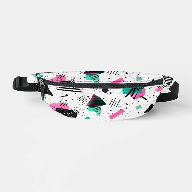 Retro Memphis Geometric Pattern Fanny Pack (Front)