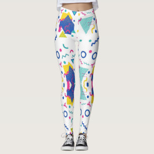 Retro Memphis Geometric Pattern Leggings