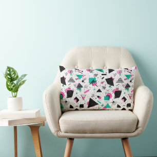 Retro Memphis Geometric Pattern Lumbar Pillow