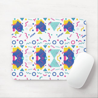 Retro Memphis Geometric Pattern Mouse Pad