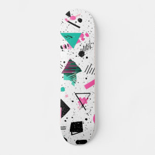 Retro Memphis Geometric Pattern Skateboard