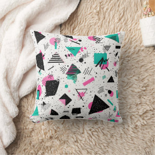 Retro Memphis Geometric Pattern Throw Pillow