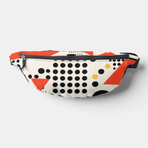 Retro Memphis Style Geometric Red and Black Fanny Pack