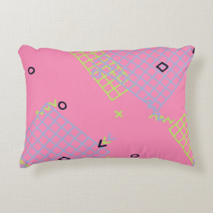 Retro Memphis Texture. Seamless Background in Tren Accent Pillow