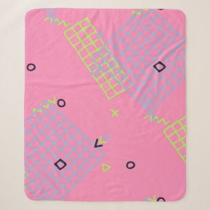 Retro Memphis Texture. Seamless Background in Tren Sherpa Blanket